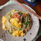 水菜と桜エビのそうめんチャンプルー