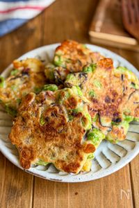 サクッ♡モチッ《枝豆ベーコンチーズの米粉焼き》