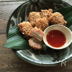 生麩とえびのピーナッツ揚げ