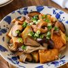 厚揚げときのこのガリバタ醤油炒め
