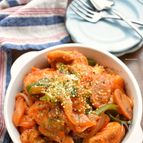 我が家の定番♡みんな大好き♡激うま♡鶏肉のナポリタン風炒め♡