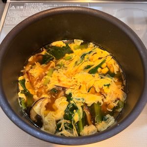 えなりんの作ってみた!投稿(ふんわり卵と小松菜のとろみ中華スープ【#簡単#スープ】)