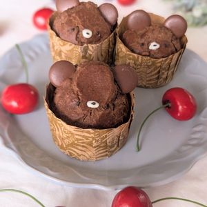 1321250の作ってみた!投稿(バナナとココアの米粉マフィン♪混ぜるだけでふわふわ食感！)