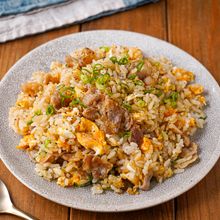 【男子爆食！豚バラねぎのうまだし炒飯】お手軽10分レシピ♡︎
