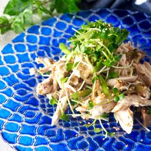 【レンジで2分蒸し鶏】鶏ささみとザーサイのピリ辛中華風