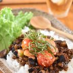 夏野菜と辛子明太子のドライカレー