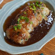 もちもち豆腐れんこん餅の生姜あん