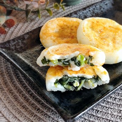 米粉で作る☆ソフトケールのお焼き。
