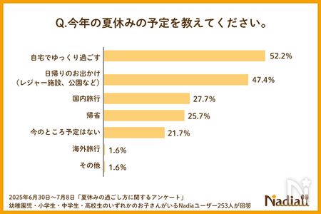 夏休みの予定アンケートグラフ