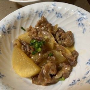 Hikeyの作ってみた!投稿(【大根と豚こま肉の煮物】甘辛煮物の黄金比！食材置き換えOK！)