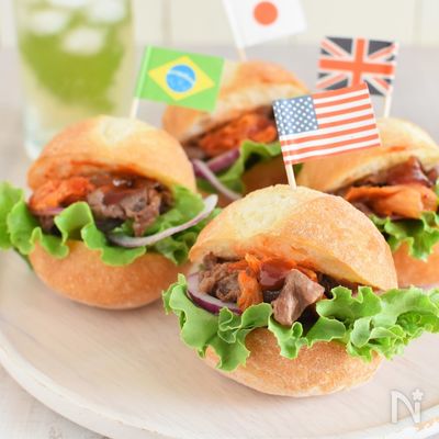 韓国風焼き肉ミニバゲットバーガー