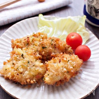 【箸が止まらない】青のりとチーズのささみフライ