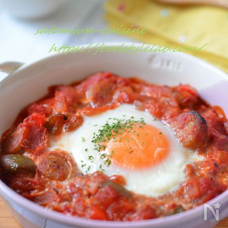 野菜たっぷり栄養朝ごはん 卵のトマト煮込み シャクシュカ By 金子美和 さとみわ レシピサイト Nadia ナディア プロの料理家のおいしいレシピ