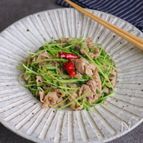 豚肉と豆苗のペペロン炒め