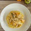 かぼちゃの豆乳カルボナーラ