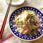 レンジで簡単！なすと鶏肉のコクみそ蒸し