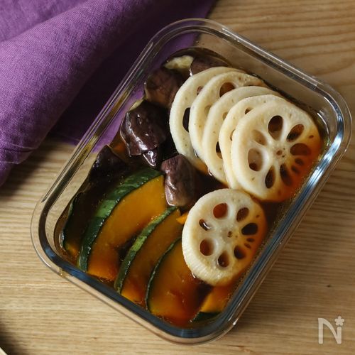 【秋野菜の焼びたし】レンジで作れる♪めんつゆでシンプル!