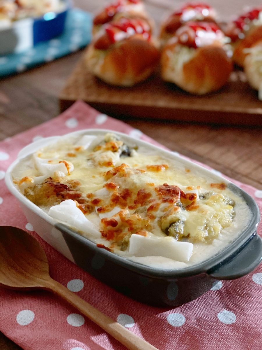 牡蠣とコロコロ野菜のシチュー餅グラタン レシピサイトnadia