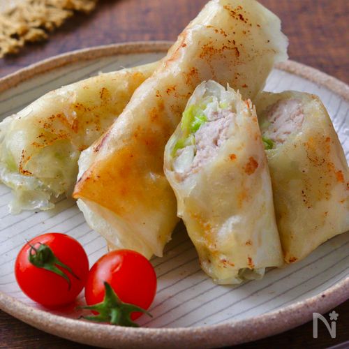 揚げ焼きでジューシー【豚キャベ春巻き】