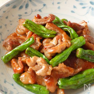豚肉とししとうの生姜醤油炒め