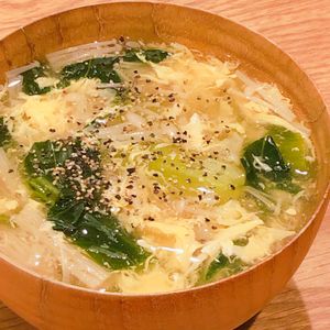 ミルクの作ってみた!投稿(【小松菜と卵の中華スープ】パパッと1品♪栄養◎具沢山スープ♡)