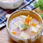 『人参と豆腐のコンソメ醤油スープ』