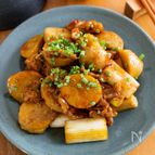 『里芋と長ねぎと豚肉の照り焼き風炒め』里芋ほっくり♬