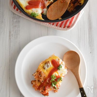 【包まないワンパンオムライス】シェアして食べよう~!
