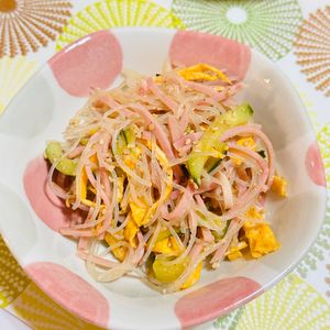Leahの作ってみた!投稿(10分で味しみ抜群♪抱えて食べたい♪『春雨のごちそうサラダ』)