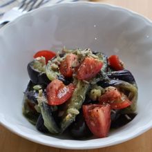 レンジで簡単！なすとツナのバジルソース和え