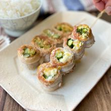大葉とチーズとアスパラの豚巻き串焼き