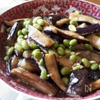 枝豆たっぷり、肉なし麻婆茄子