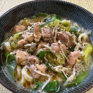 楽ラク手抜キッチン🐶🐾の作ってみた!投稿(生姜香る♩鶏肉と長ねぎのぽかぽかうどん)