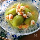 冷たくてつるん。「翡翠茄子海老あん掛け」茄子はレンジでチン！