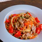 脂身多めの牛こまでもさっぱり！牛こまのにんじんマリネ