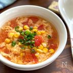 トマトと卵の中華風スープ