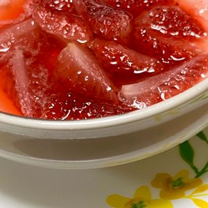 キャピタンの作ってみた!投稿(レンジ加熱で簡単♪いちごソース)
