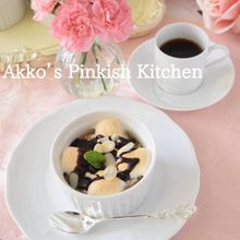 バナナオートミールムースのマシュマロチョコレートソース