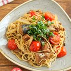 味付け楽々♪さば缶とミニトマトのそうめん味噌チャンプルー
