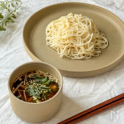 そうめんや蕎麦と一緒に!【塩麹とえのきのつけ汁】腸活も◎