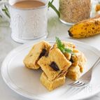 レンジで3分！オートミールのチョコバナナ蒸しパン