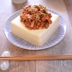 夏にぴったり！ネバトロ！オクラ納豆キムチの冷奴