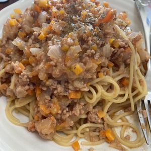 1203815の作ってみた!投稿(ズボラでOK！面倒くさくない！野菜たっぷりミートソーススパ)