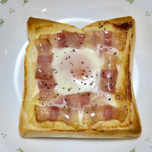 キャピタンの作ってみた!投稿(のせて焼くだけ♪まるでカフェのモーニング「カルボ風トースト」)