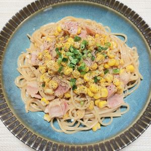 よっこの作ってみた!投稿(【とうもろこしパスタ】ワンパンで！甘み際立つ！)