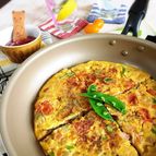 春野菜の彩りスパニッシュオムレツ