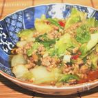 パッパッとご飯♪白菜と挽肉のピリ甘辛炒め