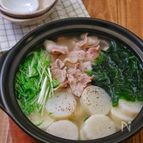＊豚バラと長芋とわかめと水菜のお鍋＊