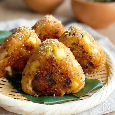 香ばし!キムチーズ焼きおにぎり