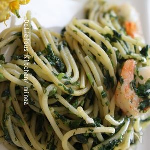 モロヘイヤのパスタ
